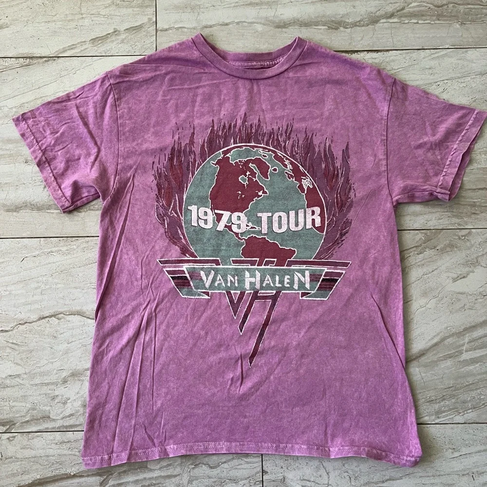 Van Halen 1978 Tour Purple Band Tee 100% Cotton